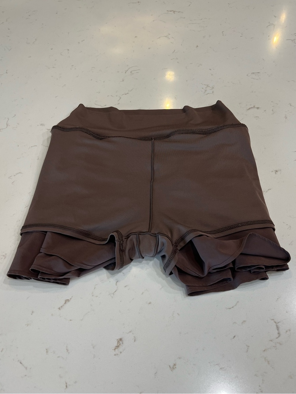 Offline by Aerie Brown Tiered Ruffle Swim Skort Bikini Bottom Small - Picture 3 of 7